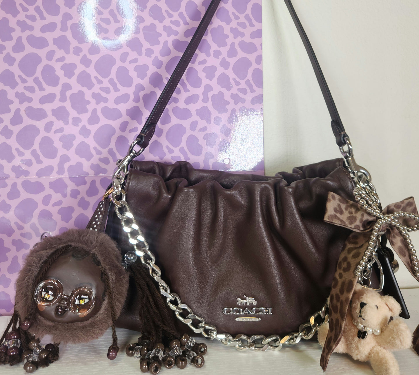 Oopsies: Clay Faced Plushie Keychain - "Cocoa"