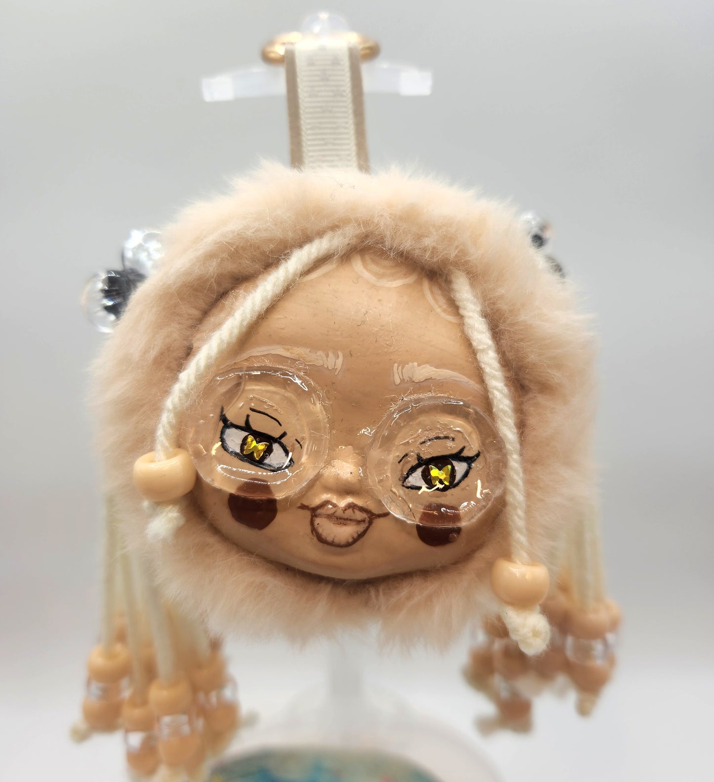 Clay Faced Plushie Keychain - "Dulce"