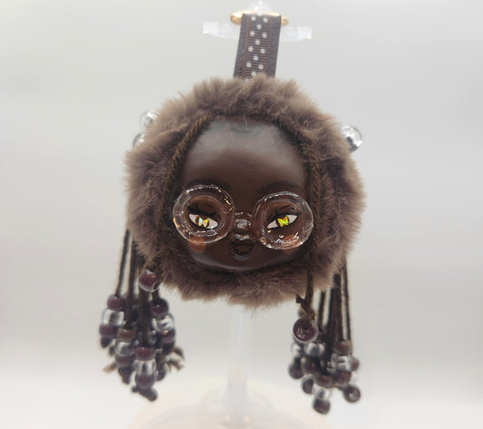 Clay Faced Plushie Keychain - "Cocoa"