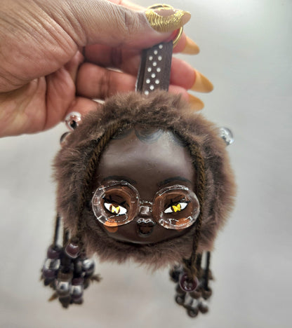 Clay Faced Plushie Keychain - "Cocoa"
