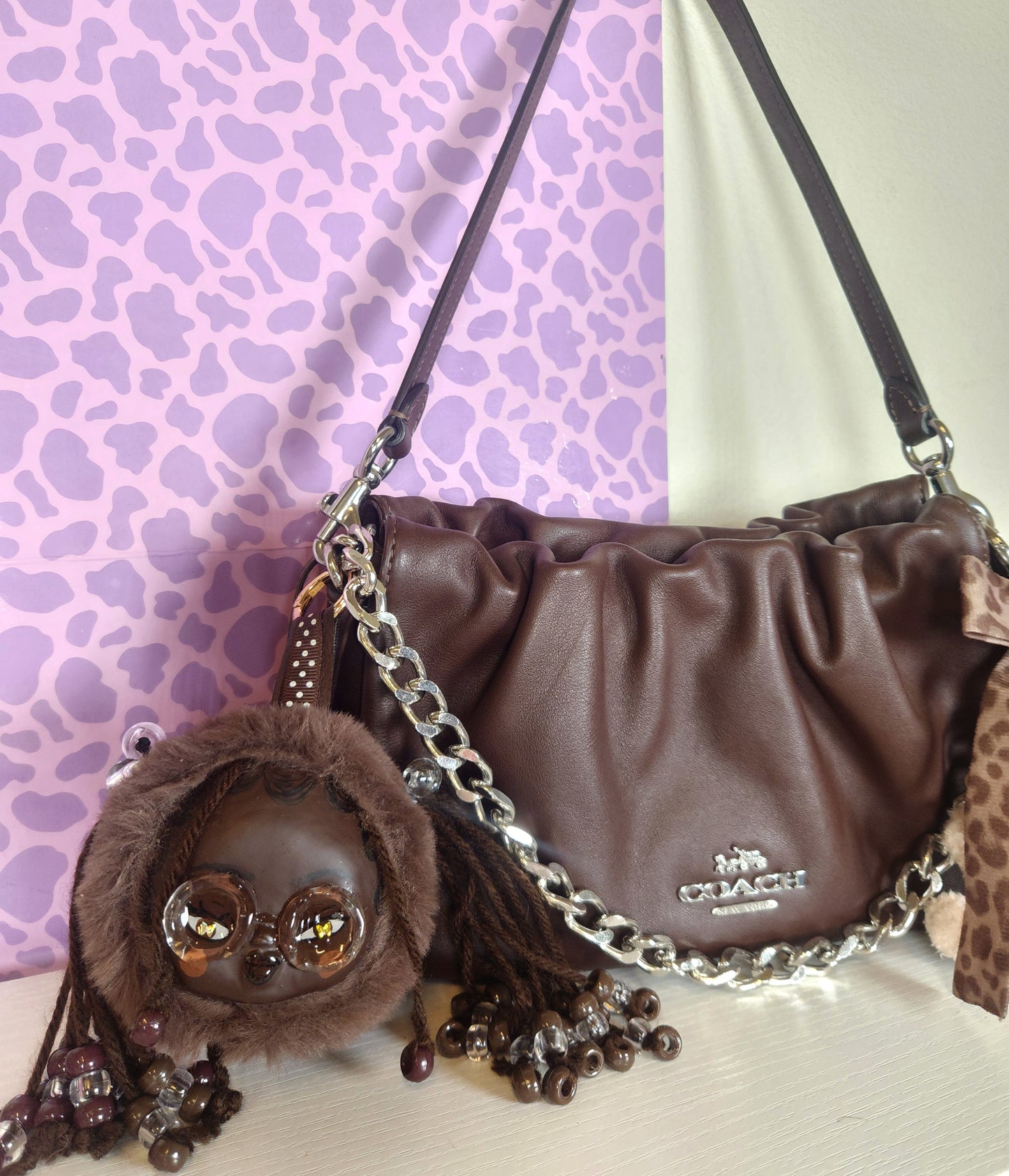Oopsies: Clay Faced Plushie Keychain - "Cocoa"