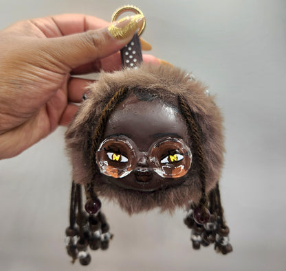 Oopsies: Clay Faced Plushie Keychain - "Cocoa"