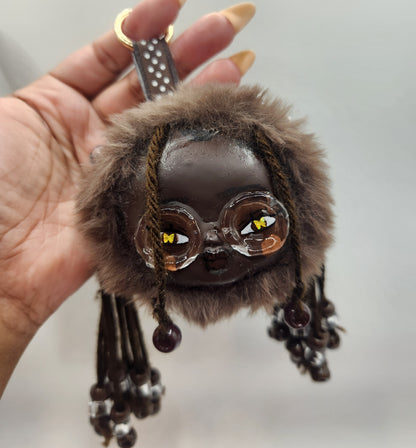 Oopsies: Clay Faced Plushie Keychain - "Cocoa"