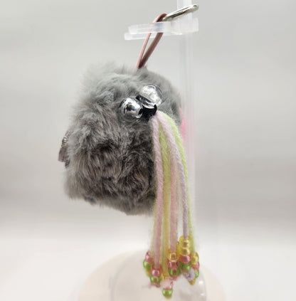 Clay Faced Plushie Keychain - "Graycie"