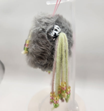 Clay Faced Plushie Keychain - "Graycie"