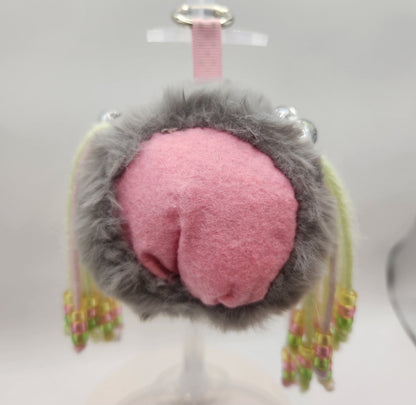 Clay Faced Plushie Keychain - "Graycie"